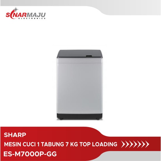 Mesin Cuci 1 Tabung Sharp 7 Kg Top Loading ES-M7000P-GG