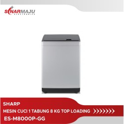 Mesin Cuci 1 Tabung Sharp 8 Kg Top Loading ES-M8000P-GG