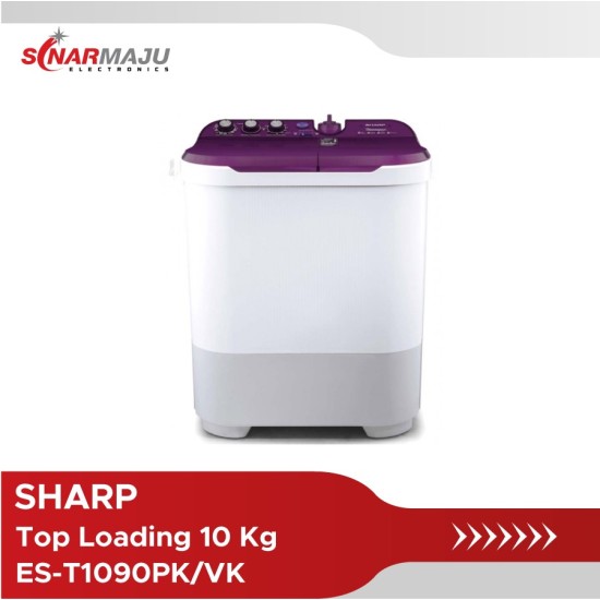 Mesin Cuci 2 Tabung Sharp 10 Kg Twin Tub ES-T1090PK/VK