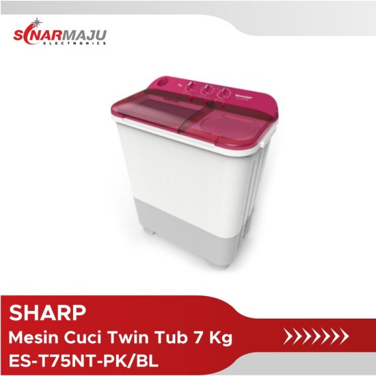 Mesin Cuci 2 Tabung Sharp 7 Kg Twin Tub ES-T75NT-PK/BL