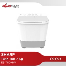 Mesin Cuci 2 Tabung Sharp 7 Kg Twin Tub ES-T80MW