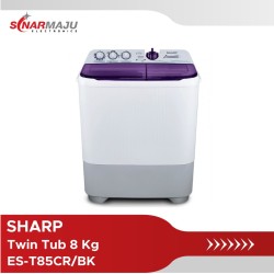 Mesin Cuci 2 Tabung Sharp 8 Kg Twin Tub ES-T85CR/BK