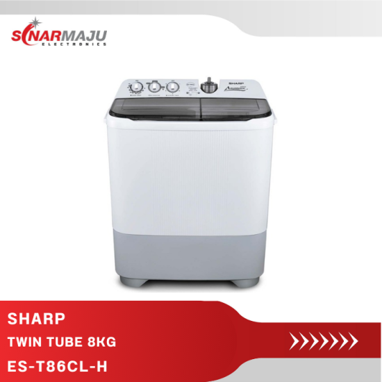 Mesin Cuci 2 Tabung Sharp 8 Kg Twin Tub ES-T86CL-H