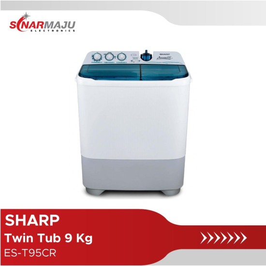 Mesin Cuci 2 Tabung Sharp 9 Kg Twin Tub ES-T95CR