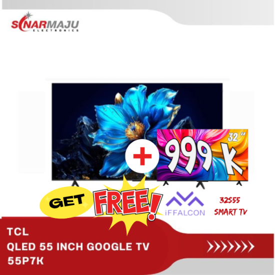 QLED TV 55 INCH TCL 4K UHD GOOGLE TV 55P7K