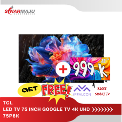 LED TV 75 Inch TCL Google TV 4K UHD 75P6K