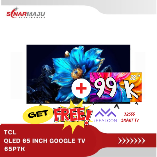 QLED TV 65 INCH TCL 4K UHD GOOGLE TV 65P7K