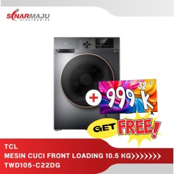 Mesin Cuci Otomatis TCL Front Loading 10.5 Kg TWD105-C22DG