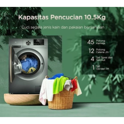 Mesin Cuci Otomatis TCL Front Loading 10.5 Kg TWD105-C22DG