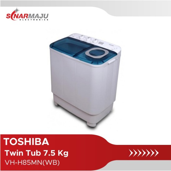 Mesin Cuci 2 Tabung Toshiba 7.5 Kg Twin Tub VH-H85MN(WB)