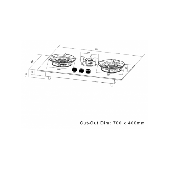 GAS KOMPOR TANAM TECNOGAS TDB86GV3MT