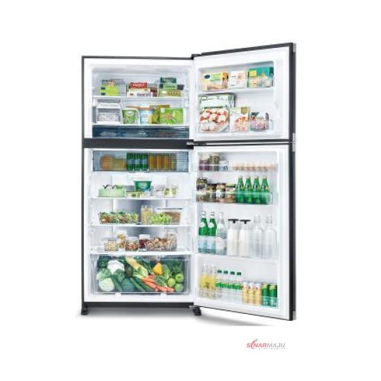 Kulkas 2 Pintu Sharp Big Refrigerator 550 Liter Grand Vetro II SJ-IG863PG-BK