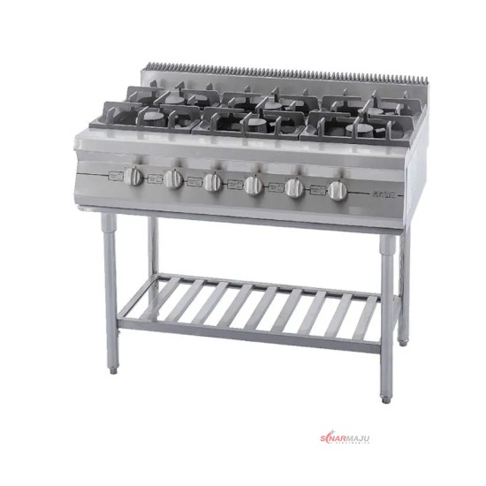 Getra Kompor Gas Open Burner With Stand 6 Tungku RBD-6