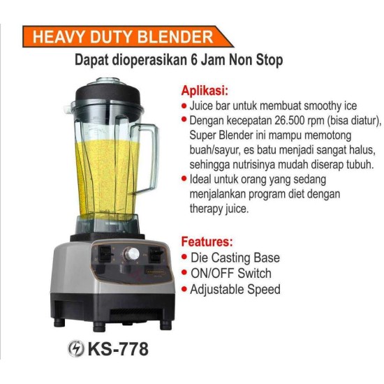 Blender Heavy Duty Getra 2 Liter KS-778